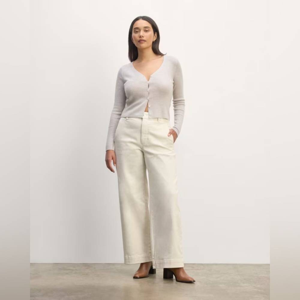 Everlane wide leg straight - ecru size 16